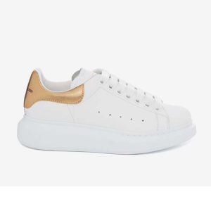 Alexander Mcqueen Unisex Oversized Sneaker White Smooth Calf Leather Lace-Up
