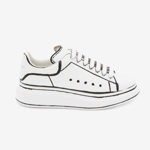 Alexander Mcqueen Unisex Oversized Sneaker White Smooth Calfskin Leather