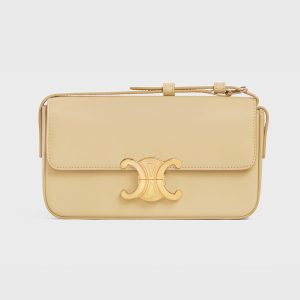 Celine Women Triomphe Shoulder Bag in Shiny Calfskin