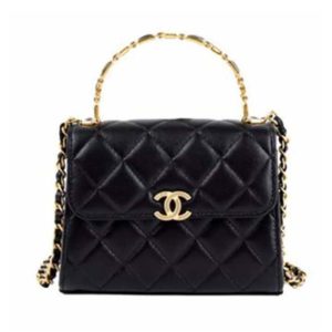 Chanel Women Kelly 22 Flap Bag in Calfskin Leather-Black AS2945