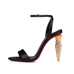 Christian Louboutin Women Lipstrass Queen 100 mm Heel Height-Black