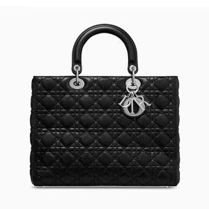 Dior Large Lady Dior Bag in Black Lambskin