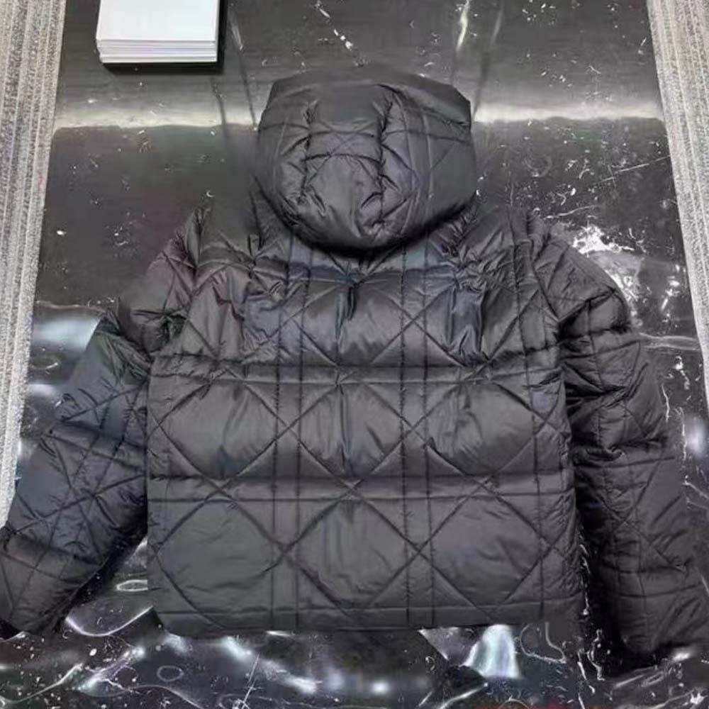 Dior Women Cannage Hooded Down Jacket Black Technical Fabric - Image 3