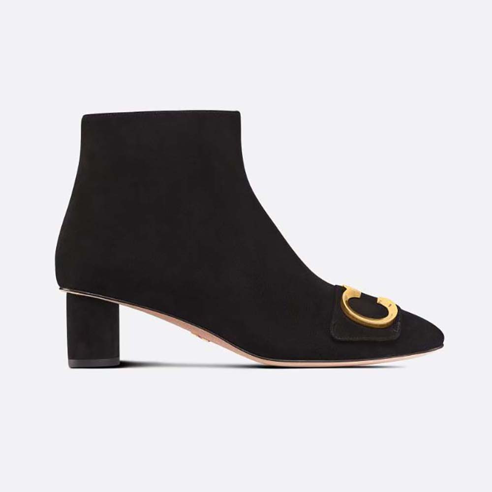 Dior Women C'est Dior Heeled Ankle Boot Black Suede Calfskin