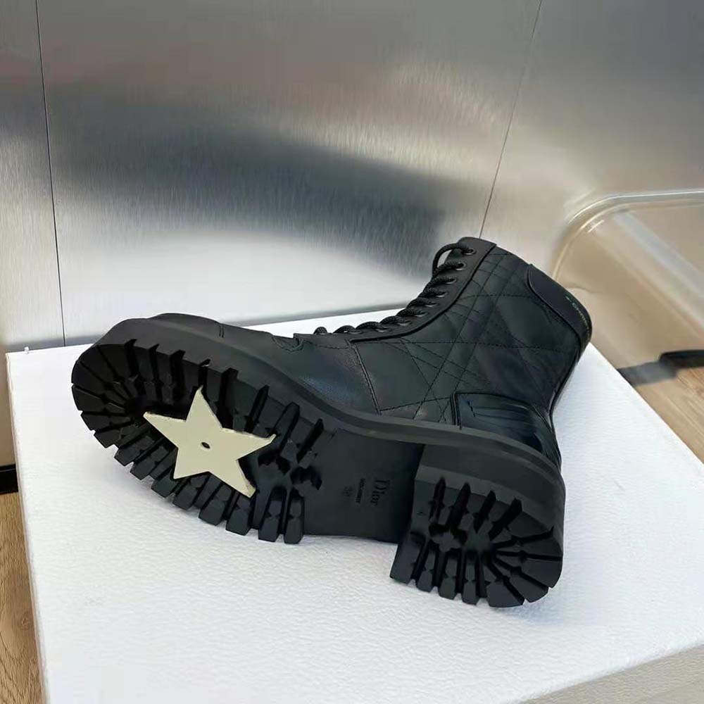 Dior Women D-Leader Ankle Boot Black Quilted Cannage Calfskin - Image 10