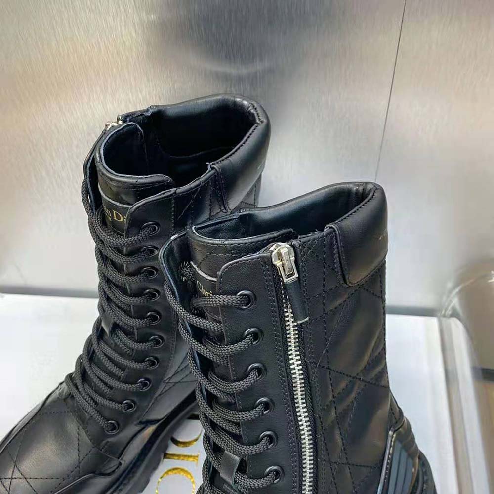 Dior Women D-Leader Ankle Boot Black Quilted Cannage Calfskin - Image 8