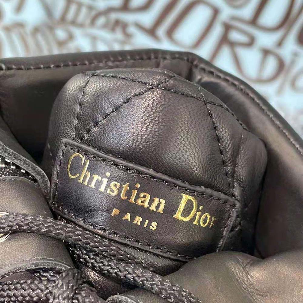 Dior Women D-Leader Ankle Boot Black Quilted Cannage Calfskin - Image 10