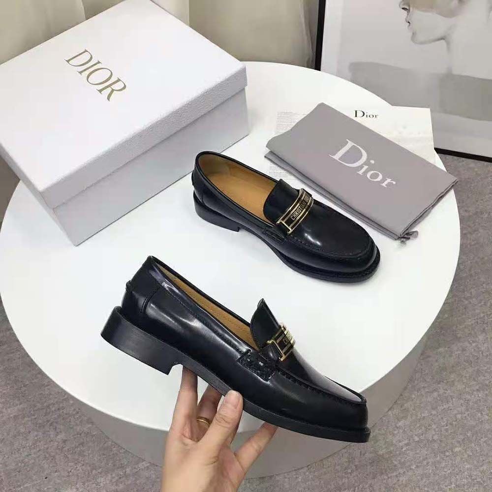 Dior Women Dior Code Loafer Black Glazed Calfskin - Image 2