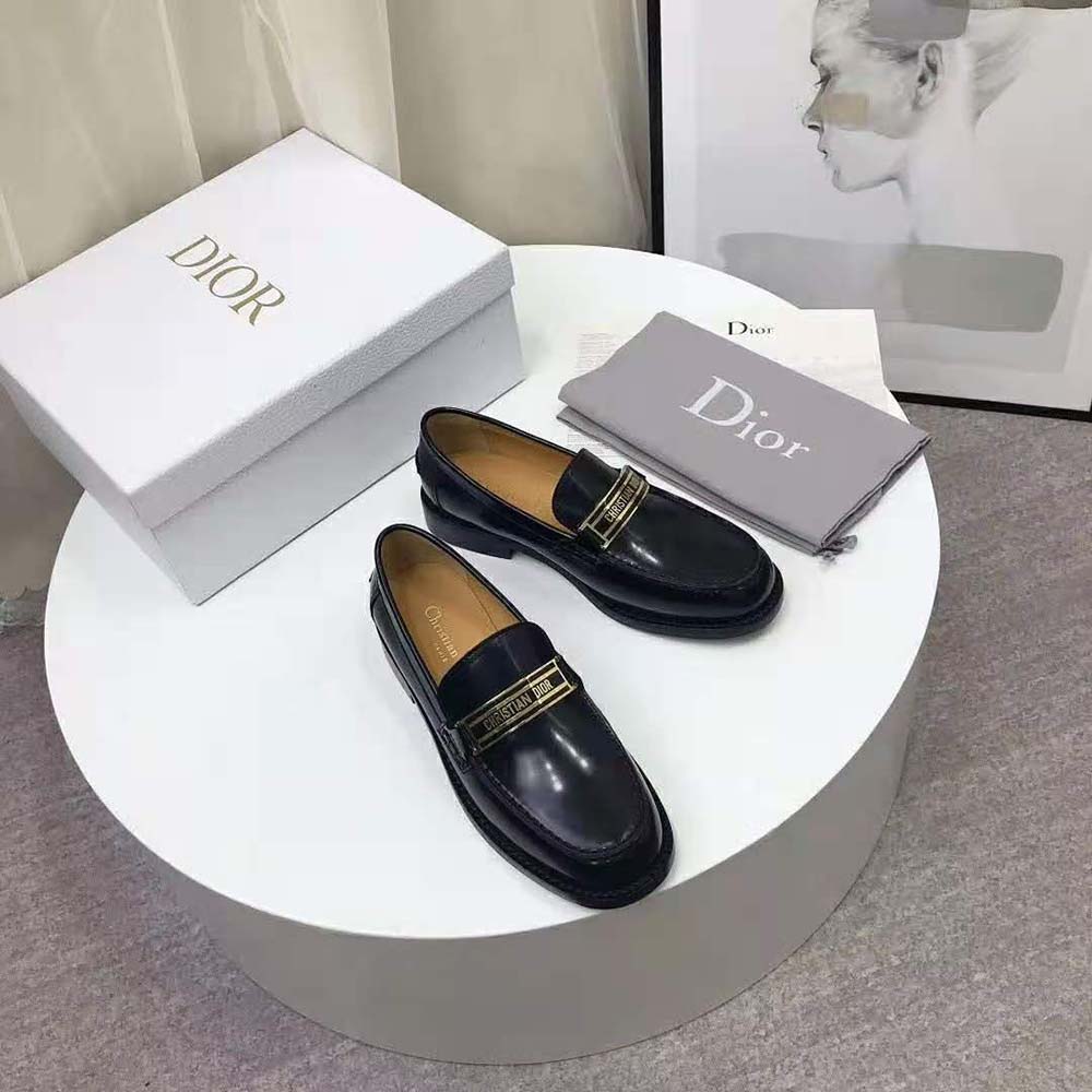Dior Women Dior Code Loafer Black Glazed Calfskin - Image 3