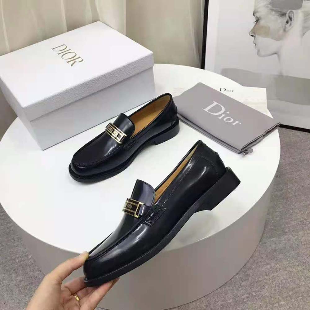 Dior Women Dior Code Loafer Black Glazed Calfskin - Image 4