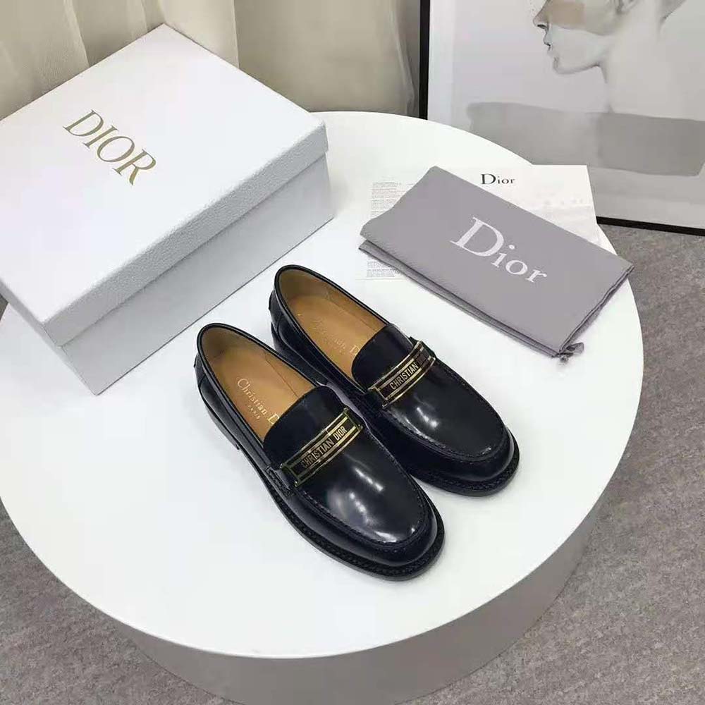 Dior Women Dior Code Loafer Black Glazed Calfskin - Image 5