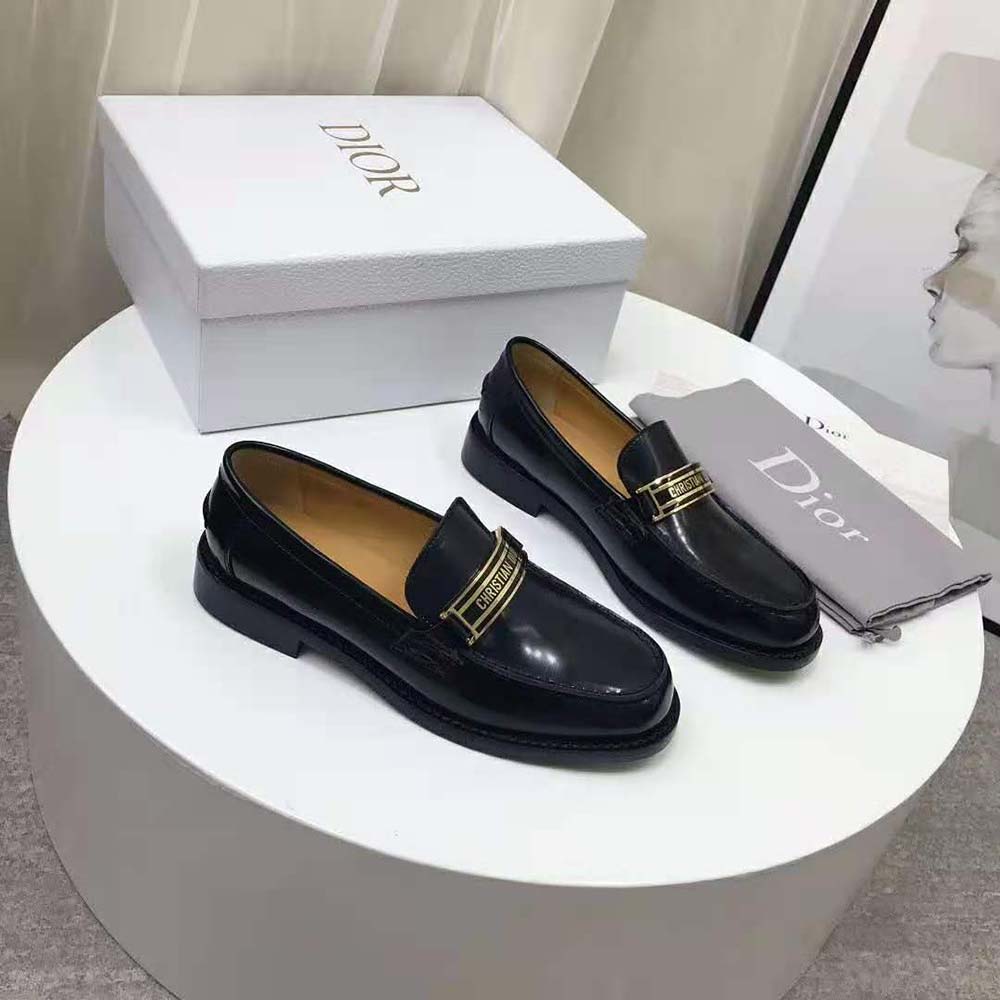 Dior Women Dior Code Loafer Black Glazed Calfskin - Image 6