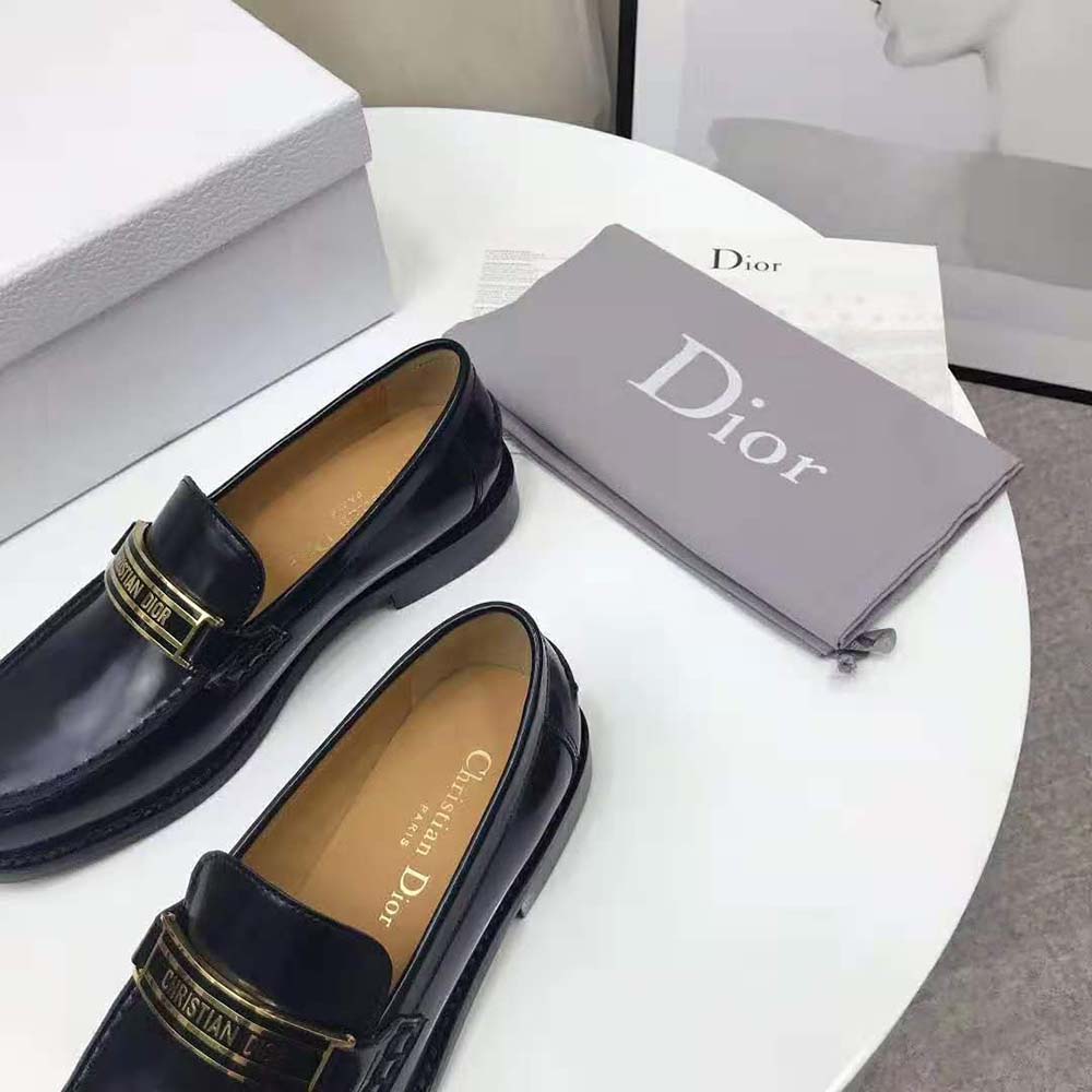 Dior Women Dior Code Loafer Black Glazed Calfskin - Image 8