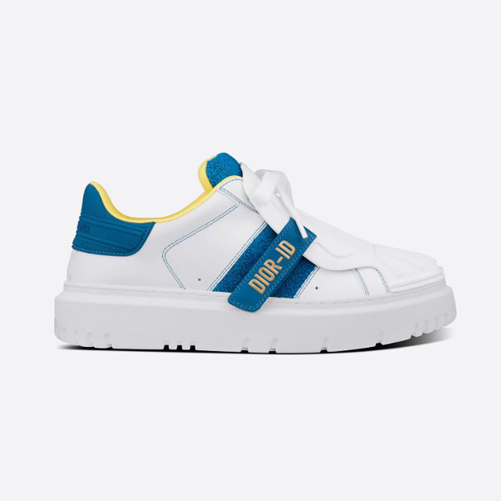 Dior Women Dior-id Sneaker White Calfskin Terry Cotton-Blue
