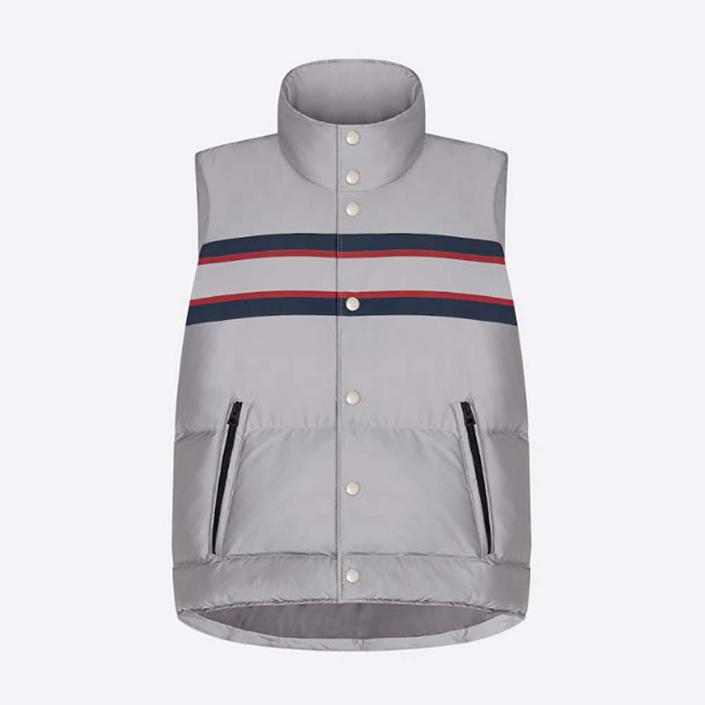 Dior Women Dioralps Sleeveless Down Jacket Silver-Tone Reflective Dior Star Quilted Technical Taffeta