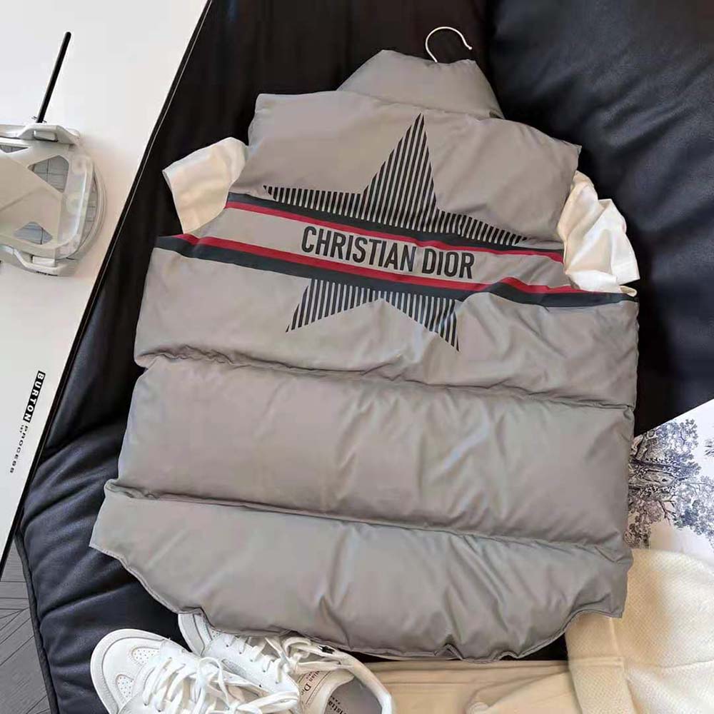 Dior Women Dioralps Sleeveless Down Jacket Silver-Tone Reflective Dior Star Quilted Technical Taffeta - Image 3