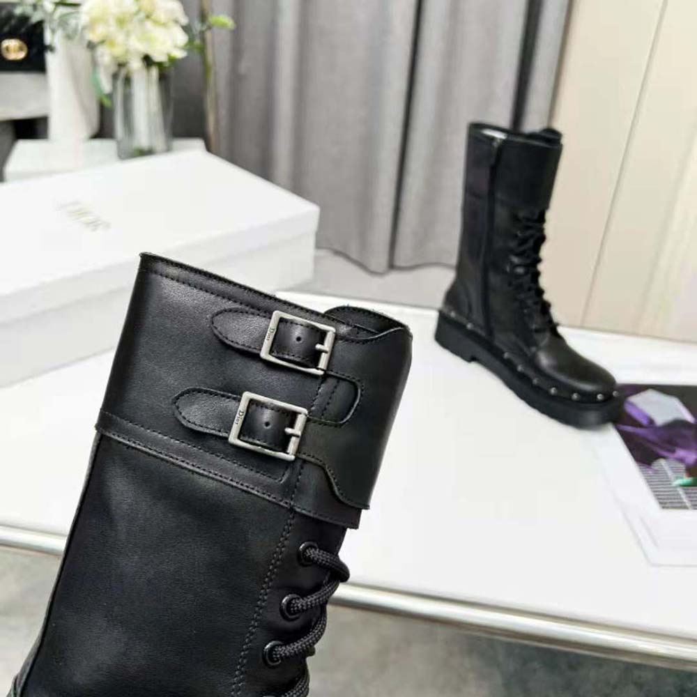 Dior Women Diorquake Ankle Boot Black Calfskin - Image 9