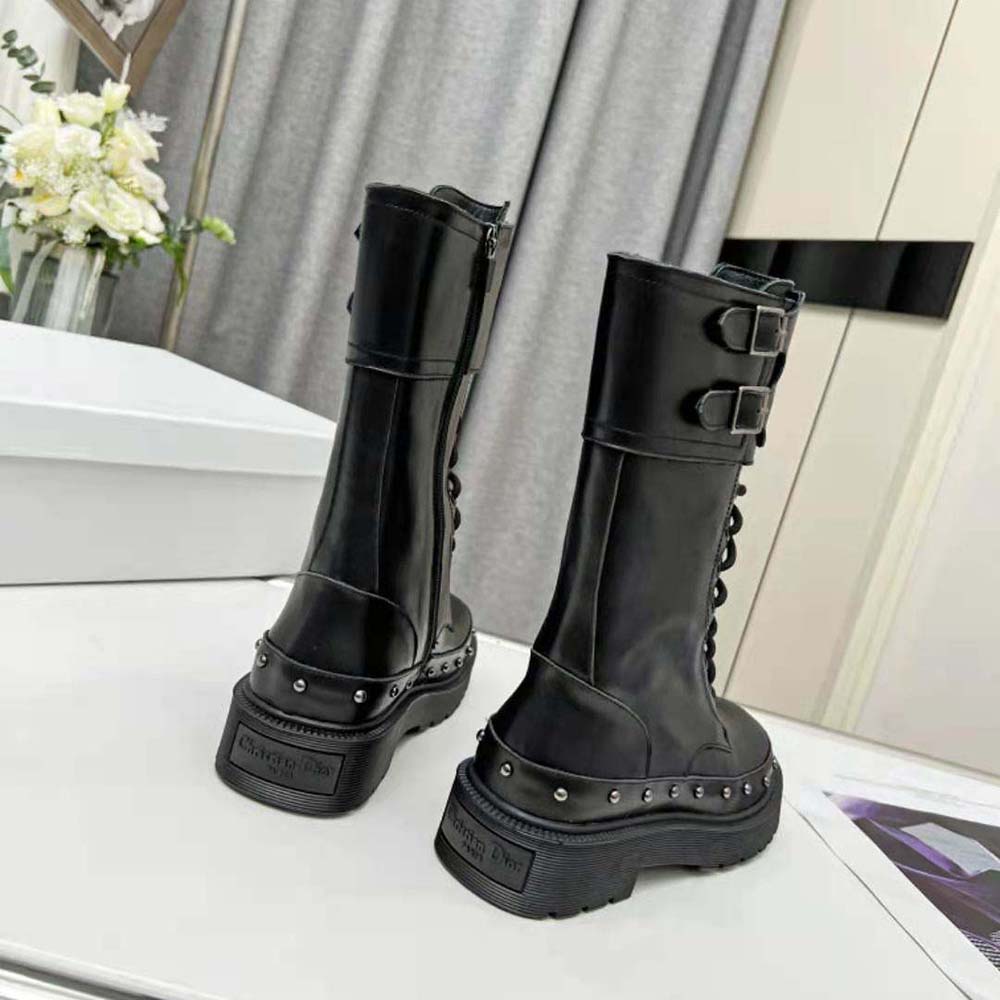 Dior Women Diorquake Ankle Boot Black Calfskin - Image 5