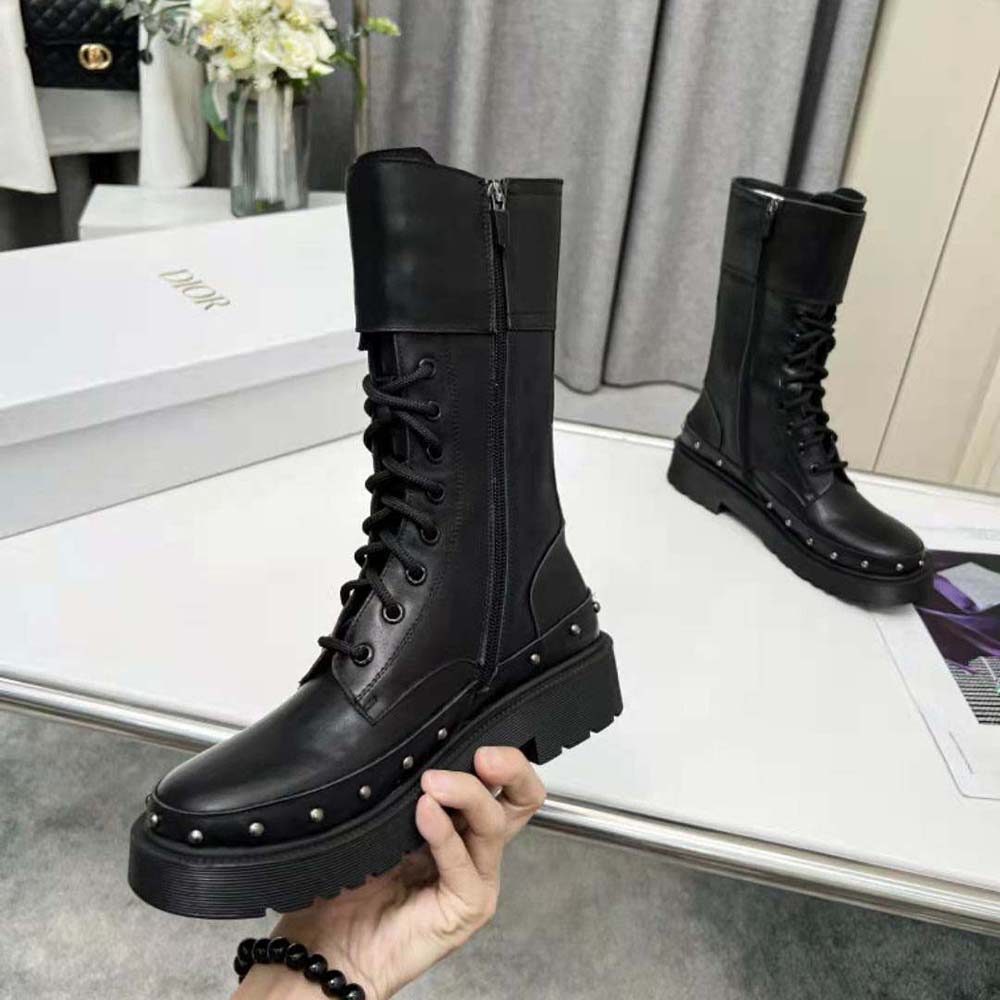 Dior Women Diorquake Ankle Boot Black Calfskin - Image 6