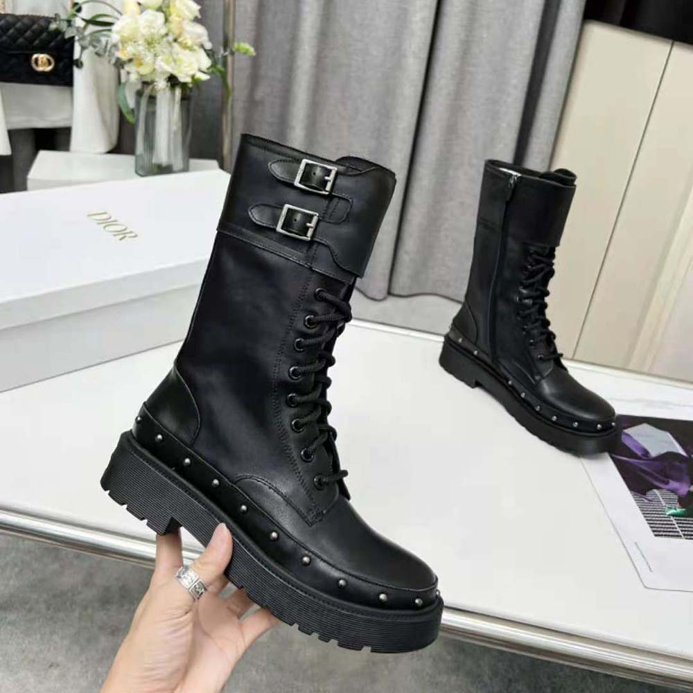 Dior Women Diorquake Ankle Boot Black Calfskin - Image 7