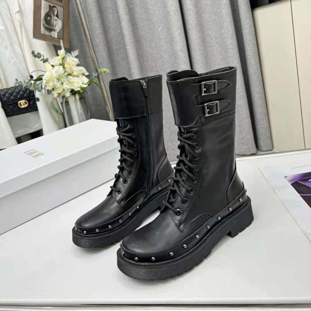 Dior Women Diorquake Ankle Boot Black Calfskin - Image 4
