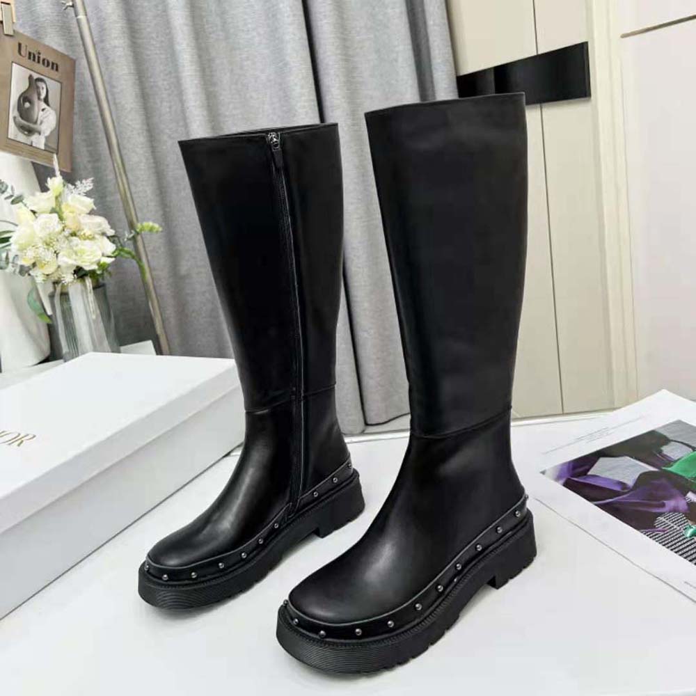 Dior Women Diorquake Boot Black Calfskin - Image 4