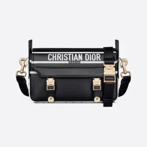 Dior Women Small Diorcamp Bag Black and White Smooth Calfskin