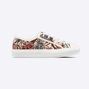 Dior Women Walk'N'Dior Sneaker White Multicolor Dior Jardin d'Hiver Embroidered Cotton