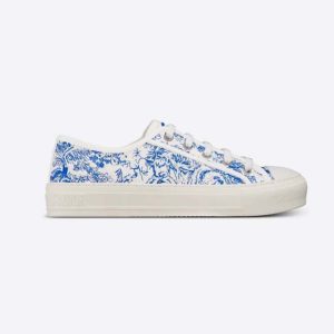 Dior Women Walk'N'dior Sneaker Bright Blue Toile de Jouy Embroidered Cotton
