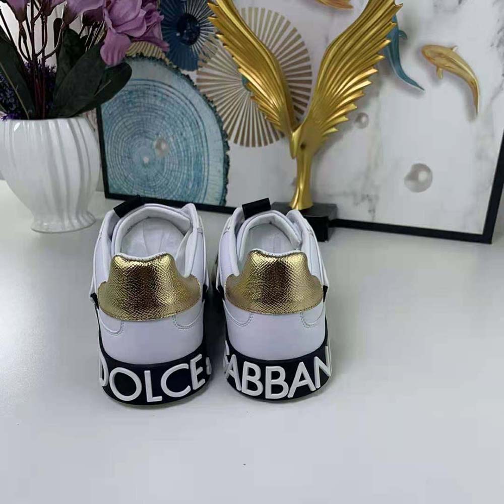 Dolce Gabbana D&G Women Calfskin 2.Zero Custom Sneakers with Contrasting Details-Black - Image 10