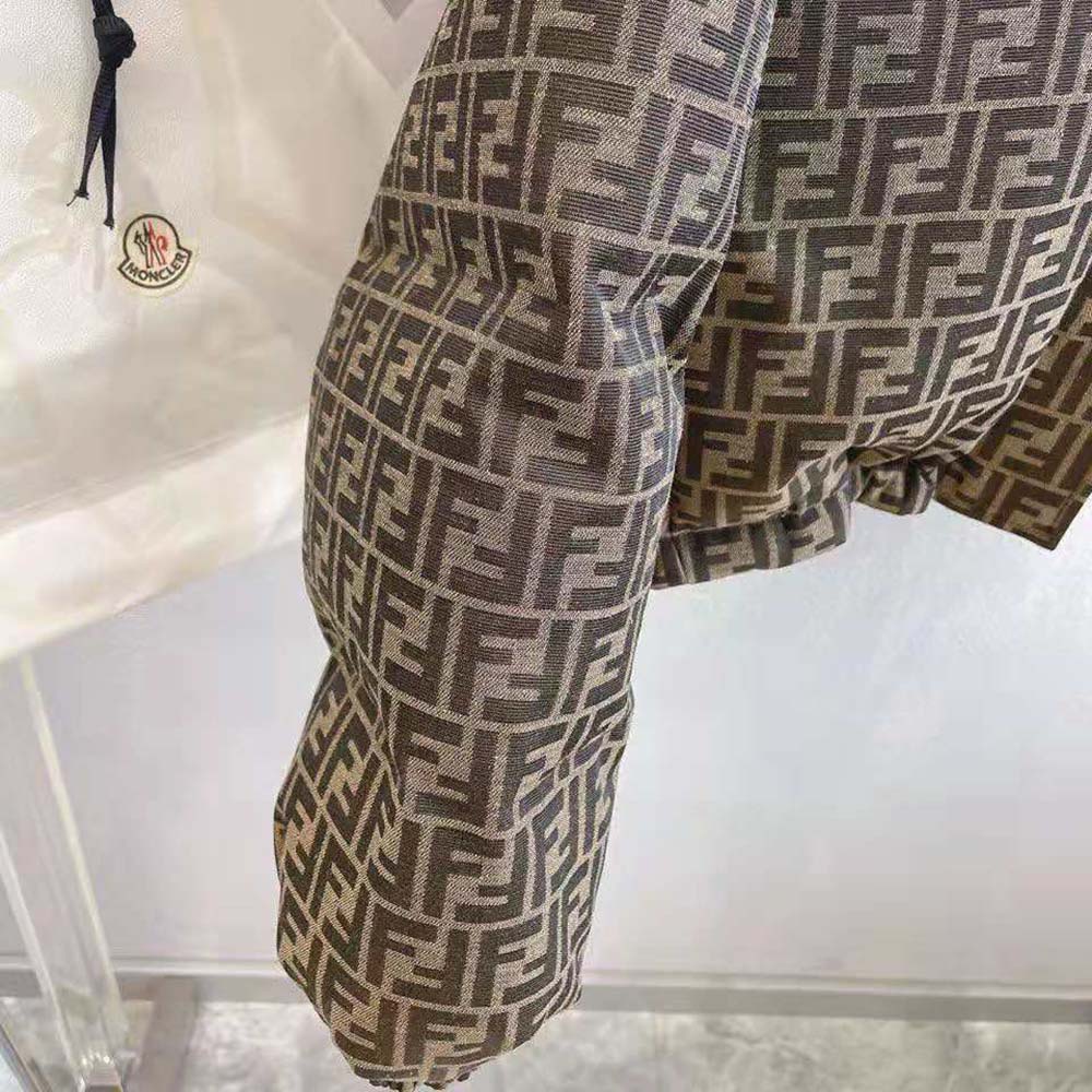 Fendi Women Ski Jacket Brown Canvas Jacket-Brown - Image 6