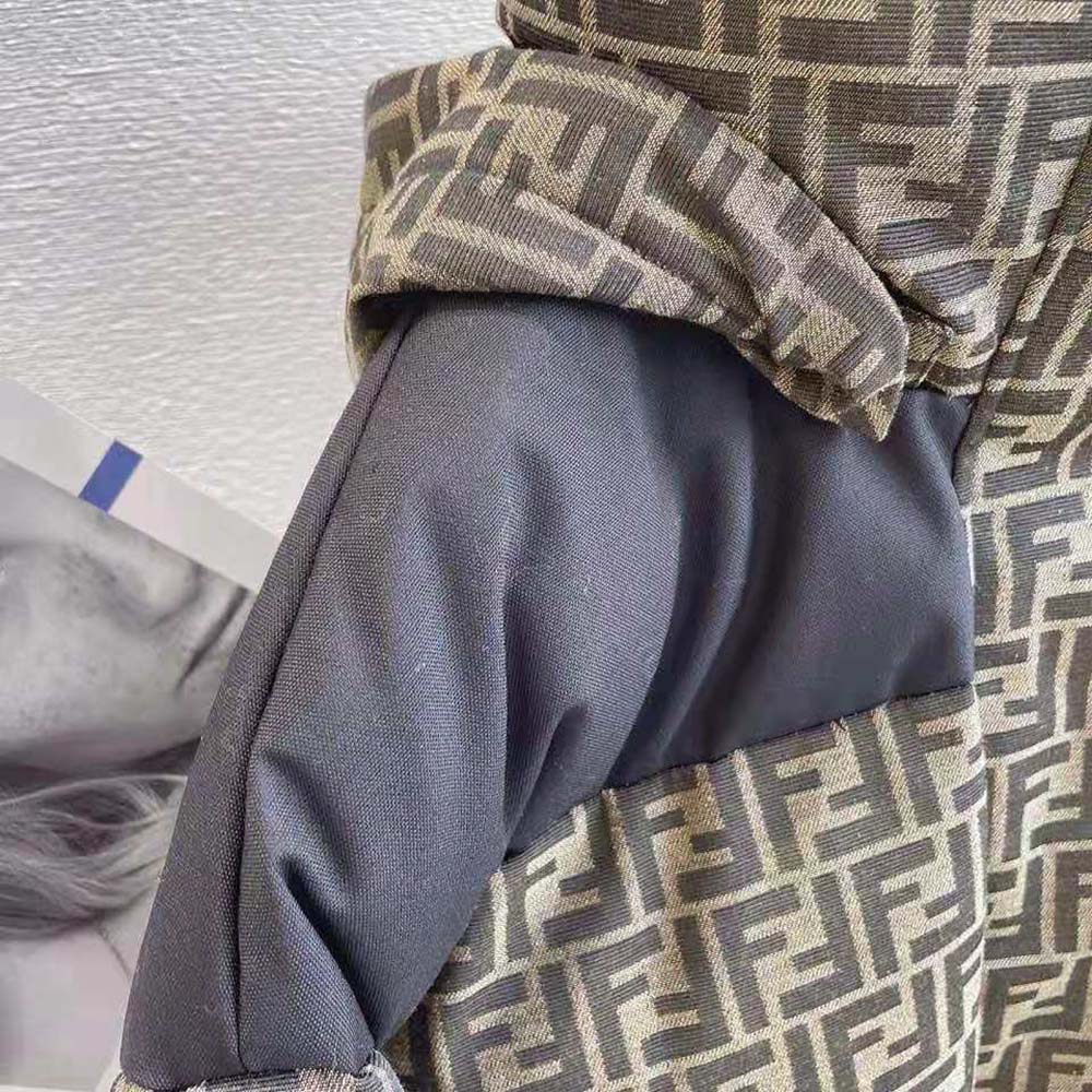 Fendi Women Ski Jacket Brown Canvas Jacket-Brown - Image 8