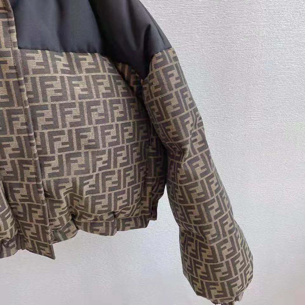 Fendi Women Ski Jacket Brown Canvas Jacket-Brown - Image 7