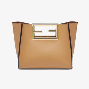 Fendi Women Way Small Made of Camellia-Colored Leather Bag-brown