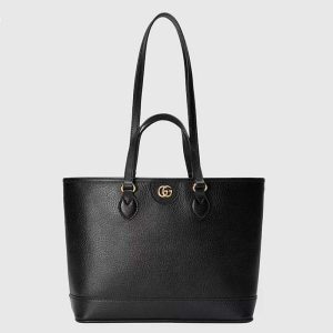 Gucci Women GG Ophidia Mini Tote Bag Black Leather Double G
