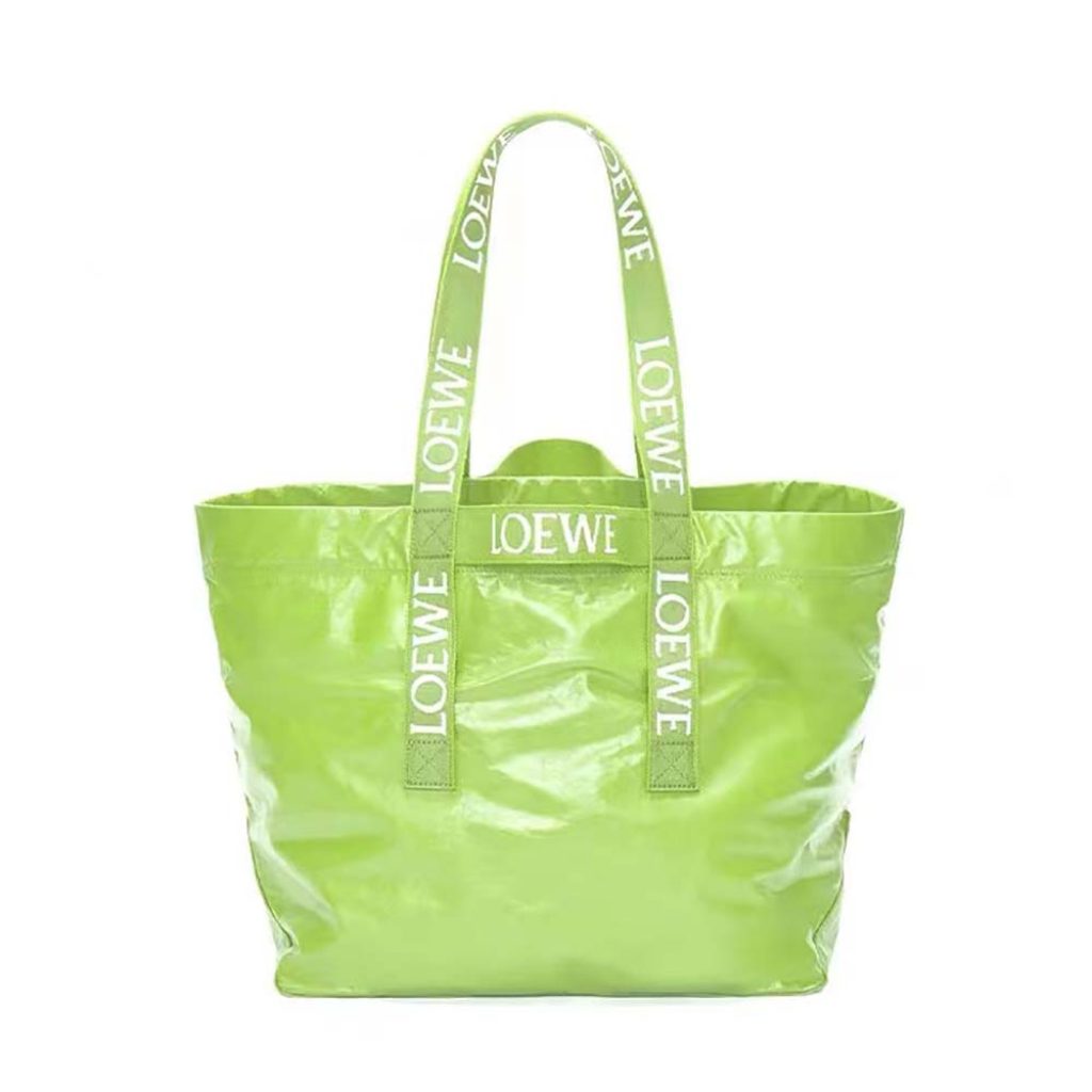 Loewe Unisex Fold Shopper in Paper Calfskin-Green