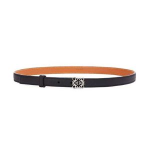 Loewe Women Anagram Belt in Pebble Grain Calfskin-Black E619Z15X03
