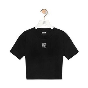 Loewe Women Anagram Top in Ribbed Cotton Jersey