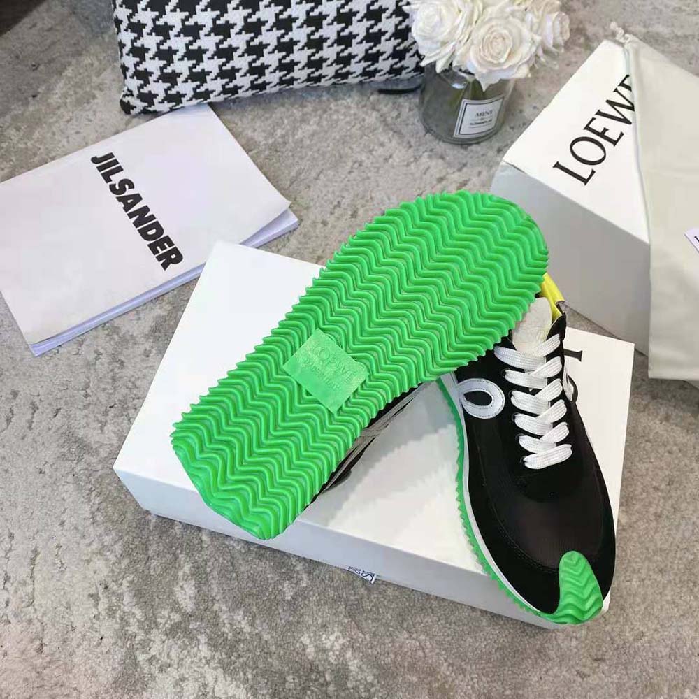 Loewe Women Flow Runner in Nylon and Suede-Black - Image 10