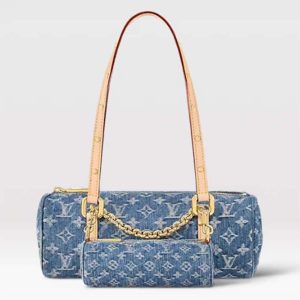 Louis Vuitton LV Unisex Papillon Denim Blue GOTS Monogram Denim M46830