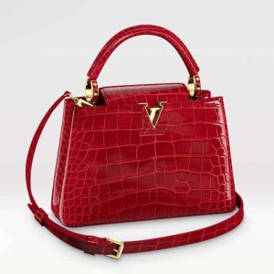 Louis Vuitton LV Women Capucines BB Red Brilliant Alligator Leather N93992
