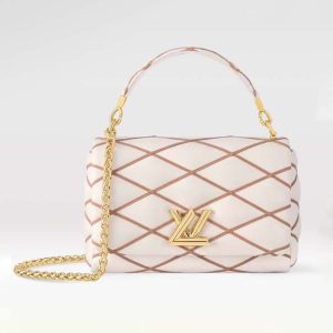 Louis Vuitton LV Women GO-14 MM Crème Beige Chestnut Brown Lambskin M25060