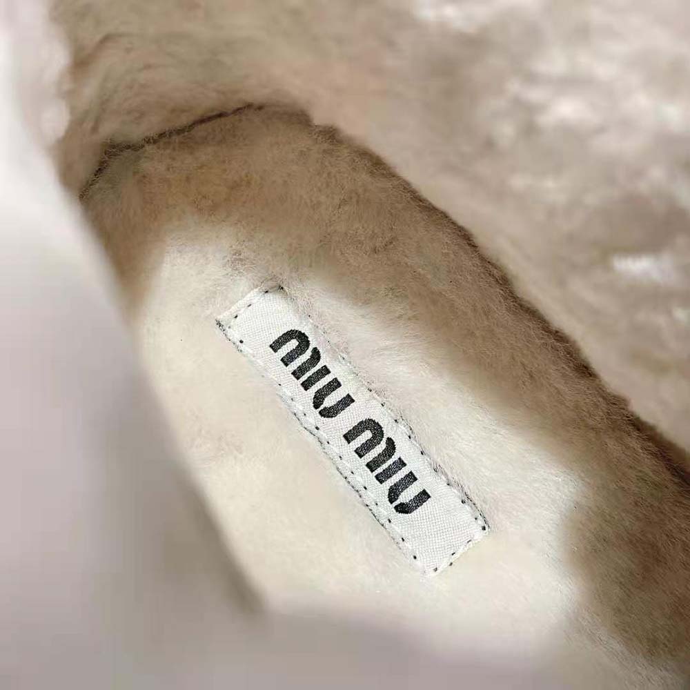 Miu Miu Women Fumé Leather Booties-Brown - Image 10