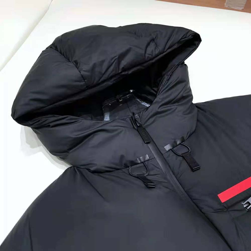 Prada Women Technical Nylon Puffer Jacket-Black - Image 6