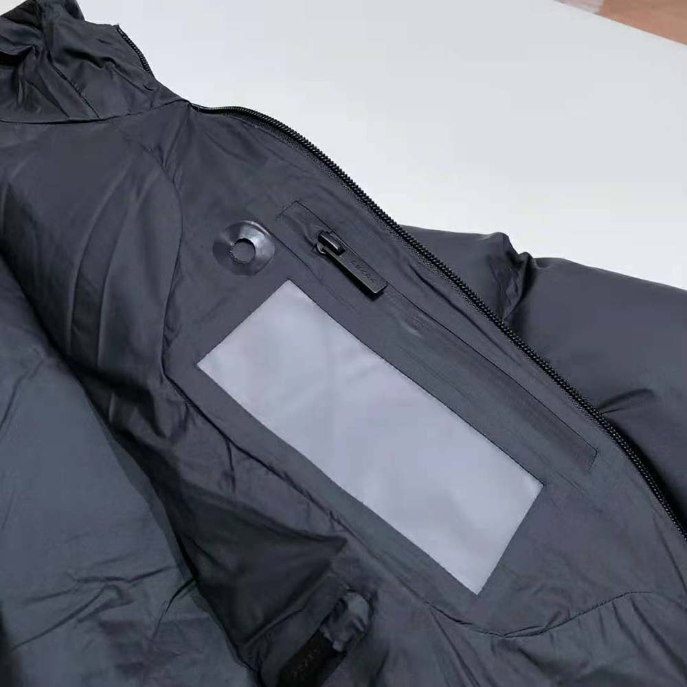 Prada Women Technical Nylon Puffer Jacket-Black - Image 5