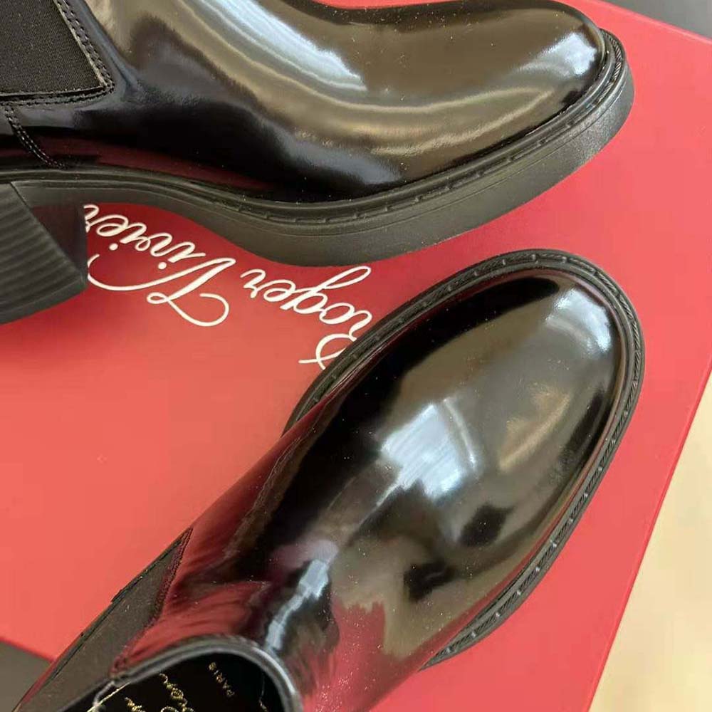 Roger Vivier Women Viv' Rangers Strass Buckle Chelsea Ankle Boots in Patent Leather - Image 10