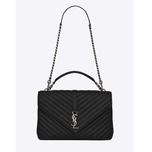 Saint Laurent YSL Classic Large College Bag Matelasse Leather-Black