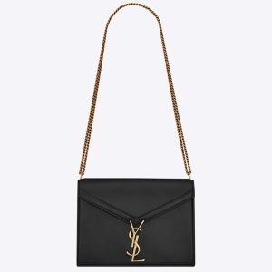 Saint Laurent YSL Women Cassandra Monogram Clasp Bag Smooth-Black