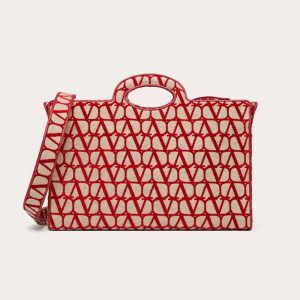 Valentino Women La Troisieme Toile Iconographe Shopping Bag-Red WB0L29HUJ_J4A