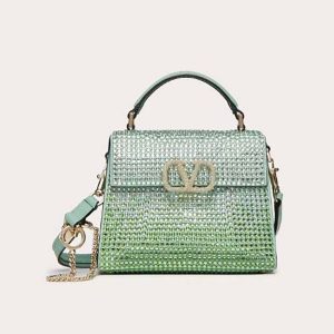 Valentino Women Mini Vsling Handbag with Rhinestones-Aqua WB0G97PLC_UHU